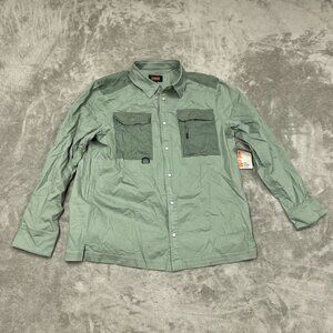 Bass Outdoor Mens Street Woven Shirt Lily Pad Green M NWT 6412